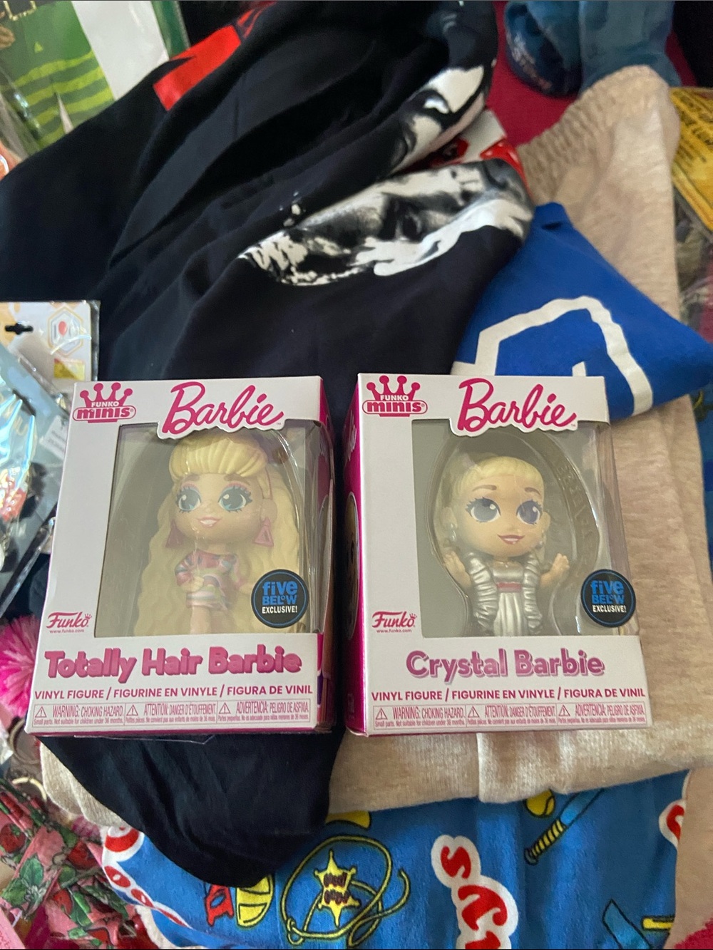 Barbie Funko Minis Totally Hair & Crystal Barbie Figures - Blonde, Pink, Silver